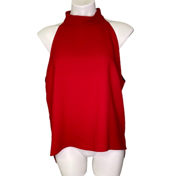 Zara Tops - Zara Red High Neck Sleeveless Blouse